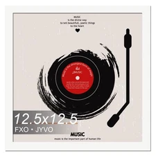 Vinyl Record Frame for the Wall Display Album Cover, White 12.5 x 12.5 Frame ...