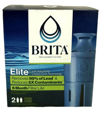 Brita Elite Replacement Water Filter for Pitchers and Dispensers 2 Pack Sealed