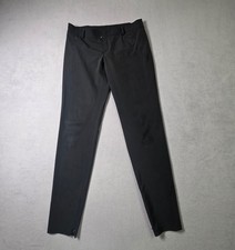 Gucci Dress Pants Womens Medium 32x32 Black Ankle Zip Slim Embroidered Logo