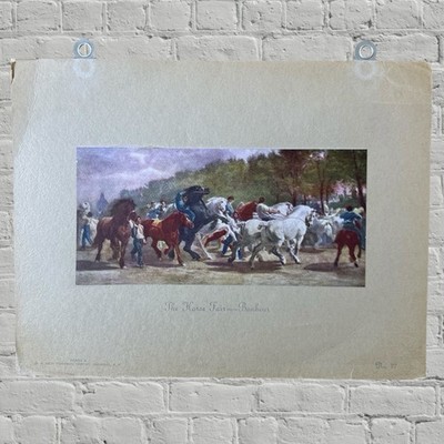 ROSA BONHEUR  Antique Late 19thC - 1899 Chromolithograph THE HORSE FAIR 12-9.5