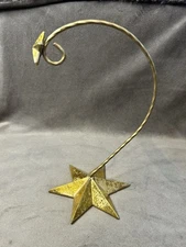 9” Gold Foiled Display Hook With Star Shaped Top & Base With Twisted Brass Hook