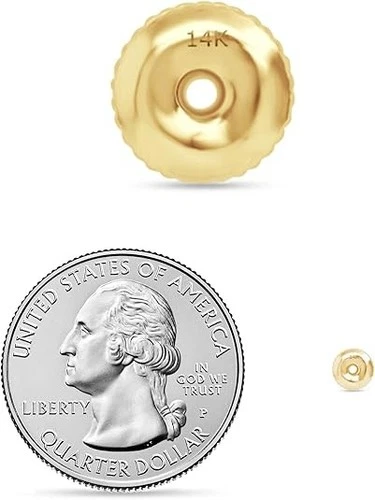 18k, 14k Or 10k Gold Replacement Pair Earring Screw Back Backings Only