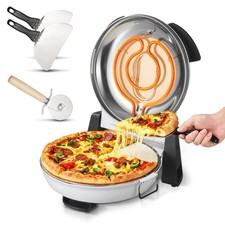 Electric Pizza Oven Maker 12" Indoor Countertop Cooker 1200W 788°F Stone Window