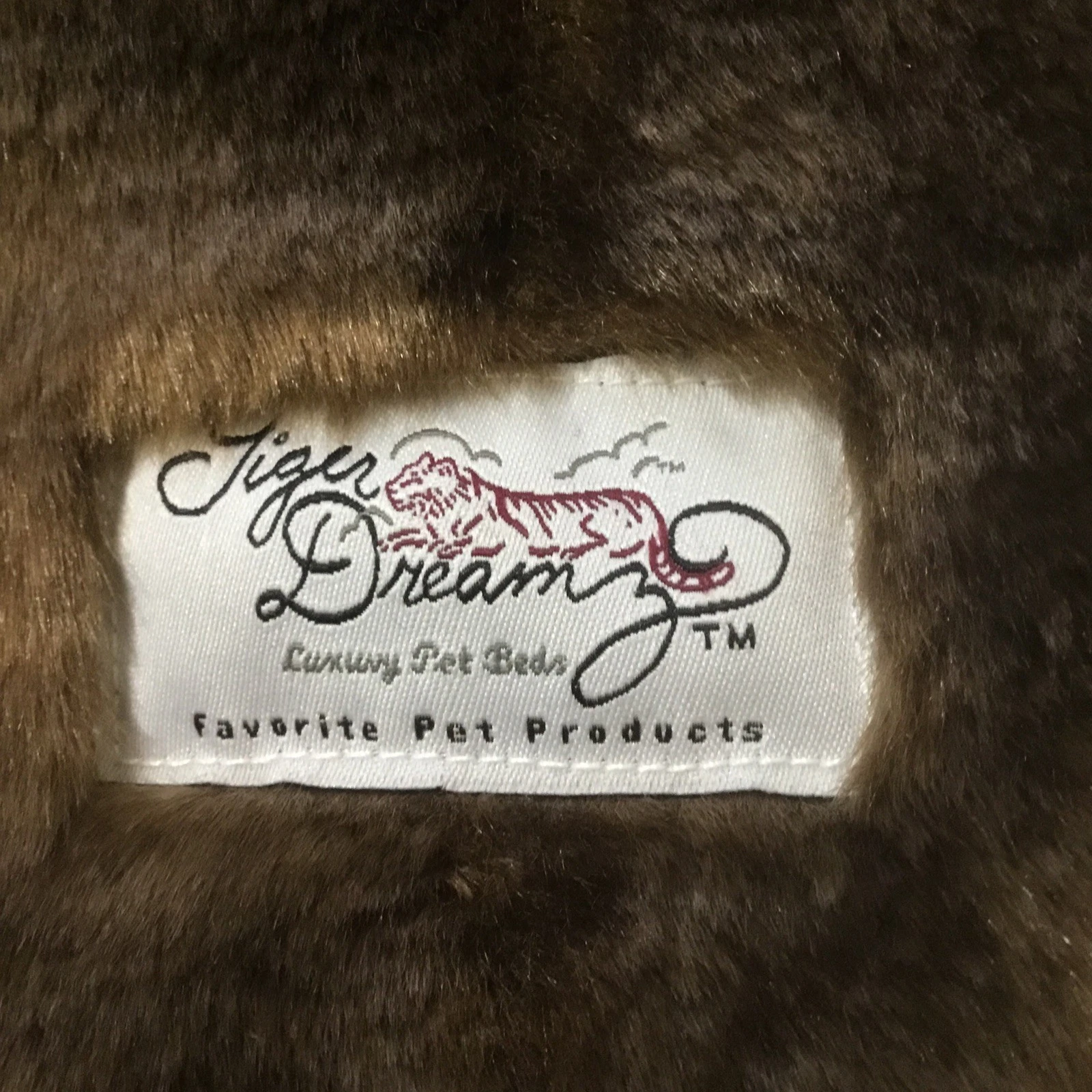 Tiger Dreamz Pet Bed Faux Fur Rectangle 23 x 17.5” Luxury Soft Pad NEW Brown