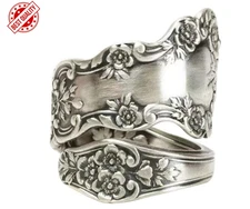 925 Sterling Silver Oxidized Spoon Ring Adjustable Jewelry Gifts for... 
