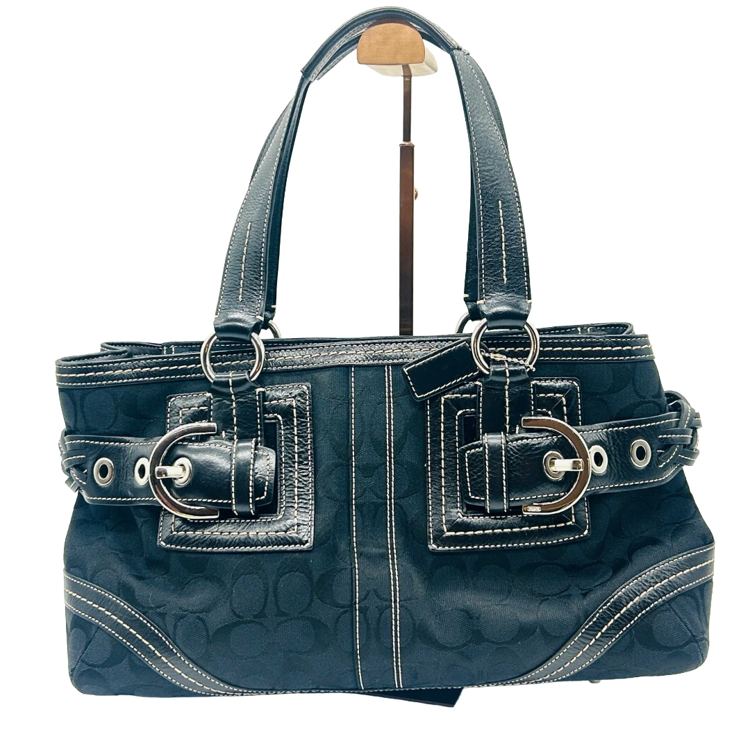 バッグ COACH RARE 6095 BLACK signature bag Coach Black Signature for sale | eBay