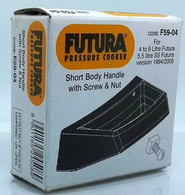 Hawkins Futura Short Body Handle 4-9 Lt Pressure Cooker with screw nut F59-04