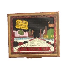 Vintage Brass Las Vegas Fremont St Golden Nugget Hotel Apache Trinket Box 1950’s