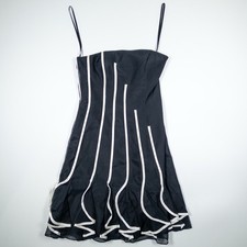 Coast Black Evening Cocktail Dress, silk belt, Size 8
