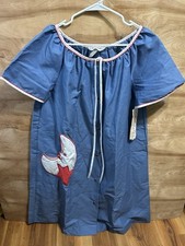 Vintage NOS NWT Komar Nightgown House Dress Large MOON pocket Pearl Snap