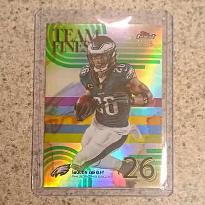 Topps 2025 Finest Team Finest Saquon Barkley Eagles #TF-5 Blue Refractor /75