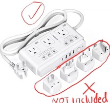 220V to 110V Converter, 4 USB Ports, AC Sockets adapter Not Included ,only Unit