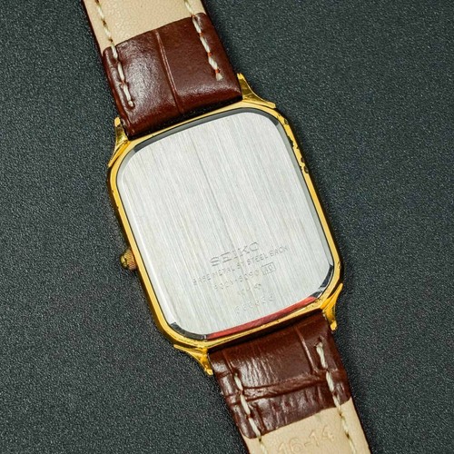 Vintage 1985 Seiko Chariot 9021-5090 Gold Square Tank New Band Men Watch - Bild 9 von 16