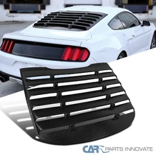 Fits 15-24 Ford Mustang GT Racing Black ABS Rear Window Louver Sun Shade Cover