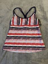 Mossimo Tankini Swimsuit Top Red/White/Blue  Sz Small NWT