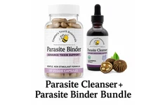 Parasite Cleanser Alcohol Free or Based 2oz bottle plus 60 ct Binder Kit- Detox