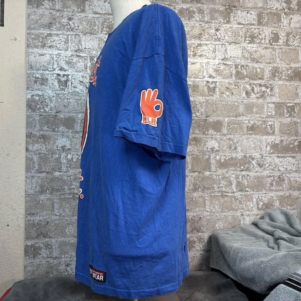 WWE John Cena Shirt Mens 2XL Blue Respect Earn It Never Give Up Graphic Tee - Image 4 of 4