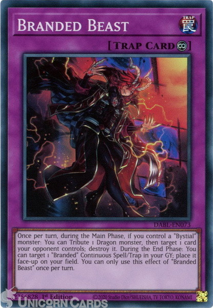 DABL-EN073 Branded Beast :: Super Rare 1st Edition Mint YuGiOh Card