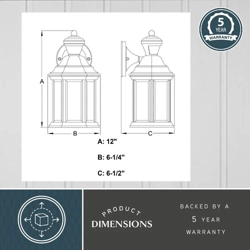 Vaxcel Lighting T0730 Auburn 12" Tall Outdoor Wall Sconce - Black - Picture 10 of 12