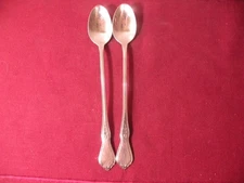 Set of 2 Iced Teaspoons MORNING BLOSSOM Oneida Deluxe Stainless Flatware 7 5/8"