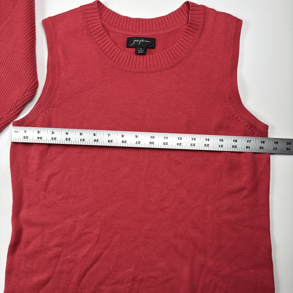 Josephine Mujer Rojo 2 Piezas Suéter Conjunto Cremallera Cárdigan y Top Sin Mangas XL Foto 4 de 4