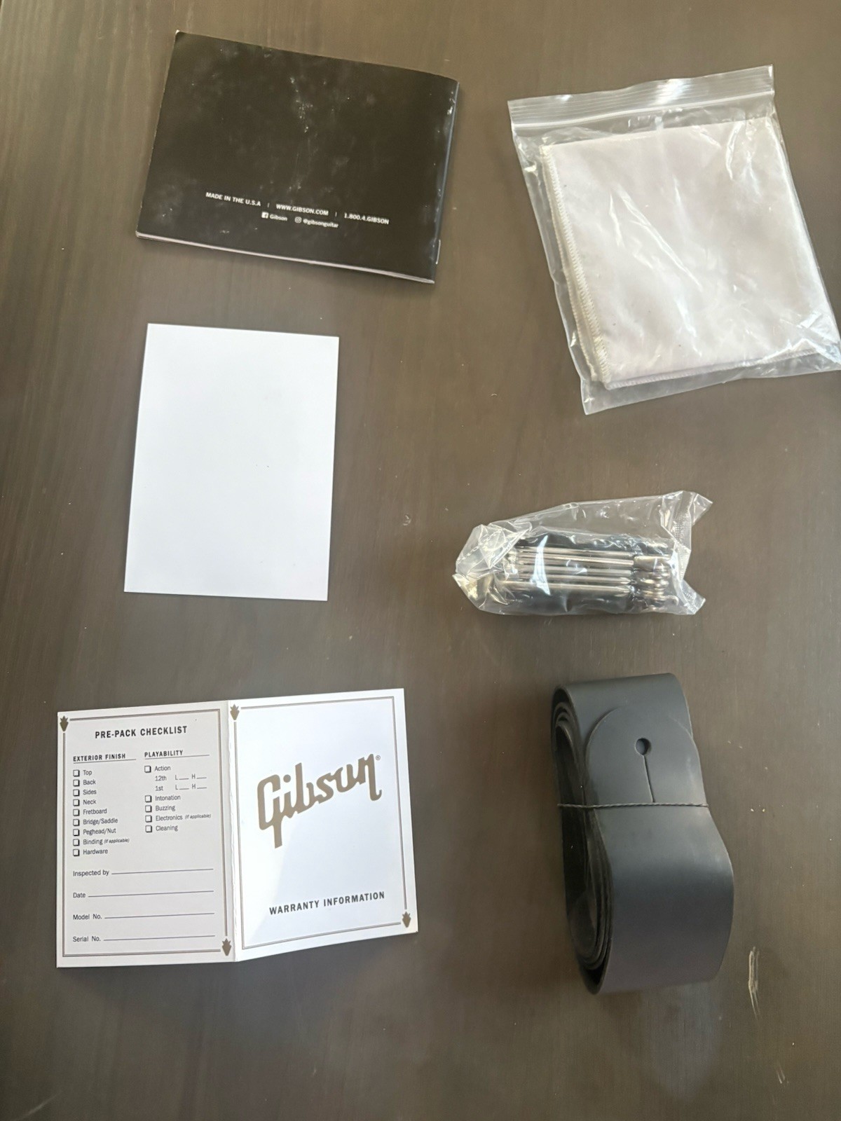 Gibson Strap Multiutensile Manuale Panno Checklist App Card Case Candy foto 6