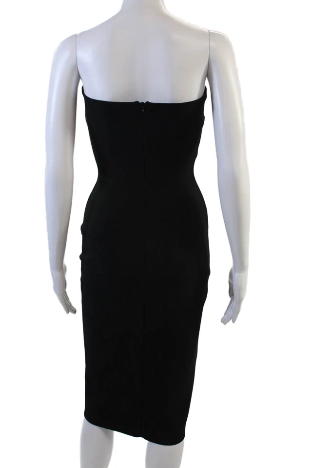 Vestido Vaina Bec & Bridge Mujer Cremallera Trasera Sin Tirantes Anudado Negro Talla 4 Foto 3 de 4