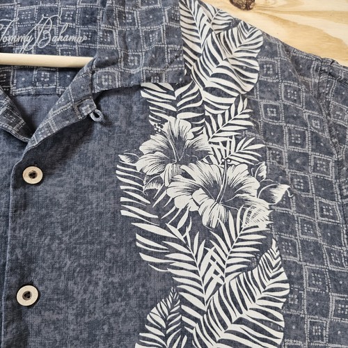 Camicia Tommy Bahama uomo XL seta camp hawaiana con bottoni floreale preppy - Foto 4 di 9
