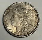AU 1885-P Morgan Silver Dollar (nice toning), U.S. $1 Coin Almost Uncirculated
