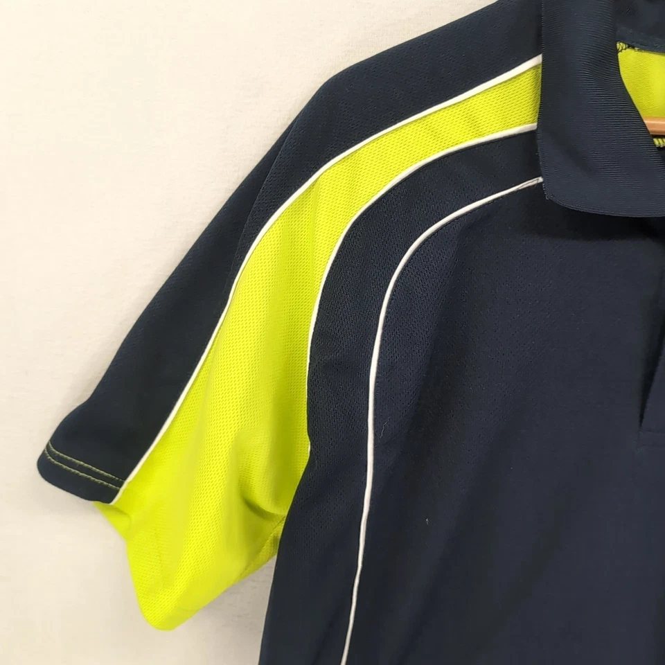 Cricket Australia Polo Shirt Short Sleeve Navy Blue Lime Sports XXL Mens - image 3 of 4