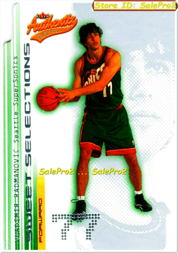 FLEER AUTHENTIX 2001 VLADIMIR RADMANOVIC NBA SUPERSONICS SWEET SELECTIONS #12/15 - 第 1/2 張圖片