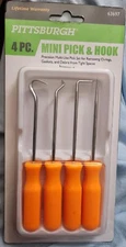 Pittsburgh - 4 Piece Mini Pick and Hook set with Orange Handles