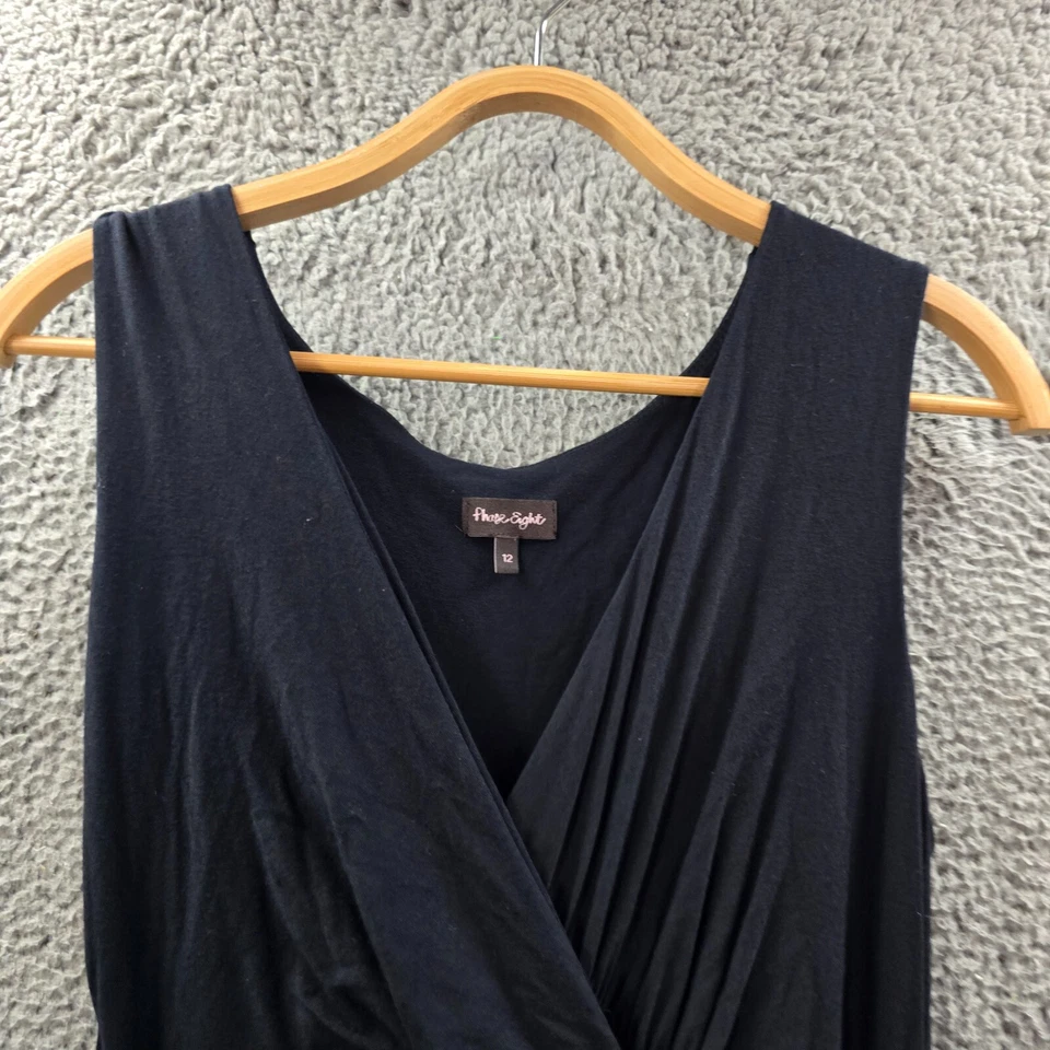 Phase Eight Womens Maxi A-line Dress Size 12 Black Stretch Knit Sleeveless - image 4 of 4