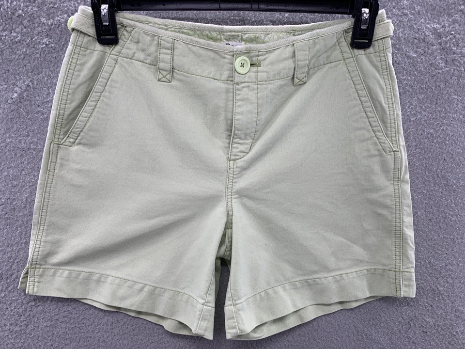 Pantalones Cortos Informales Bass Co. Para Mujer Verde Menta Bolsillos Traseros 100% Algodón Talla 8 Foto 3 de 4