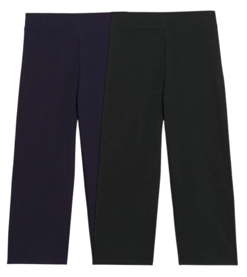EX M&S 3/4 Jogger Trouser Cotton Rich Straight Leg Jersey Cropped Pant LADIES - Image 2 of 4