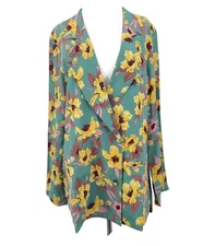 Free People Flynn Skye Jayla Blazer L Set & Pants L Floral Green Floral Rayon