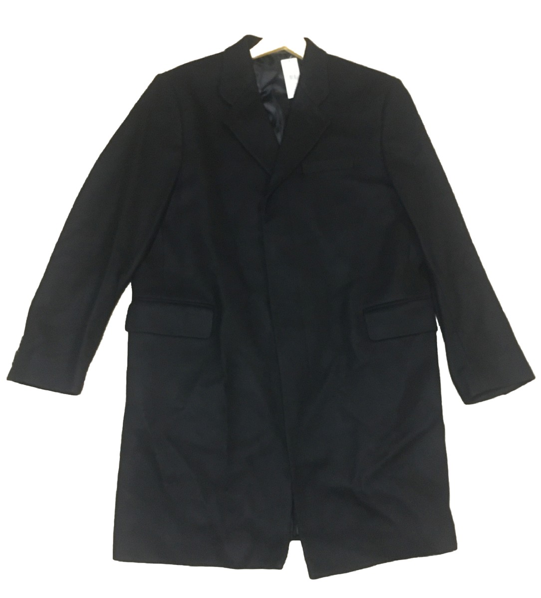 BANANA REPUBLIC コートブラック Banana Republic Mens Trench Coat Large Black Wool Blend Lined NWT