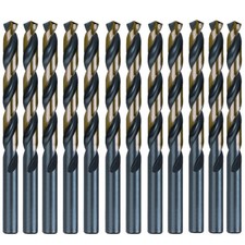 12PCS 1/4" Drill Bit Set HSS M2 Black/Gold Steel Twist Drill Bits Metal Tools