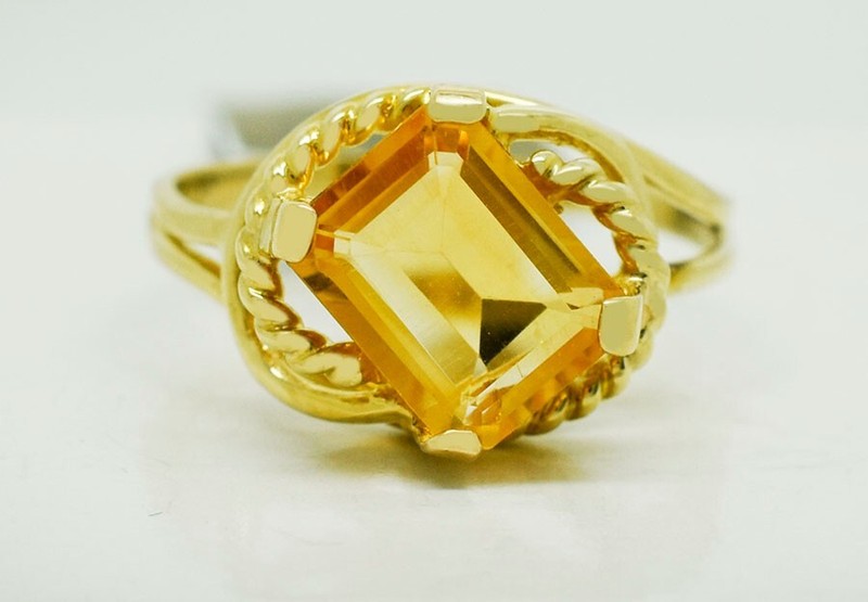GENUINE 2.62 Cts YELLOW TOPAZ RING 10K YELLOW GOLD   -Free Certificate Appraisal