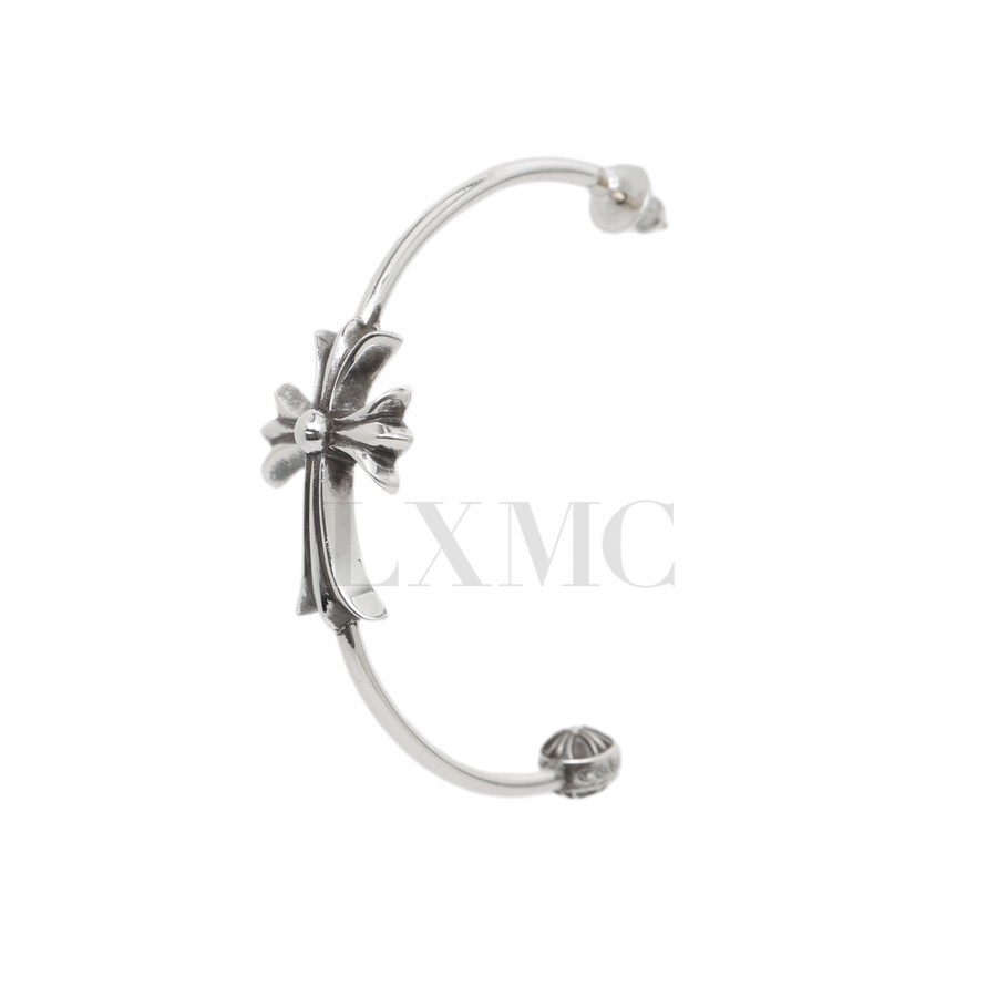 Chrome Hearts Skinny CH Cross Hoop Ring Earring Cross Chrome Hearts Skinny CH Cross Hoop Ring Earring Cross