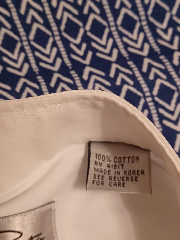 Oscar De La Renta Men's White Pleated-Front Tuxedo Shirt 19 34 French Cuffs - Image 4 of 4