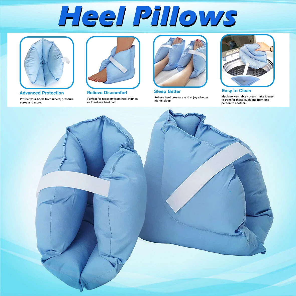 Heel Cushion Protector Pillow Relieve Pressure Sore Ulcers Foot Recovery  Swollen