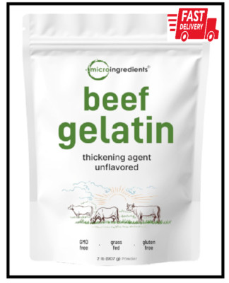 Beef Gelatin Powder, 2Lb (32Oz) | Premium Source from Grass-Fed & Pasture Raised
