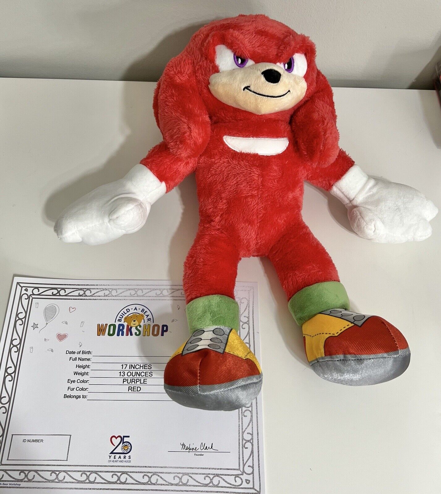 Build a Bear Online Exclusive - Knuckles Sonic The Hedgehog 2 In Hand  Unstuffed