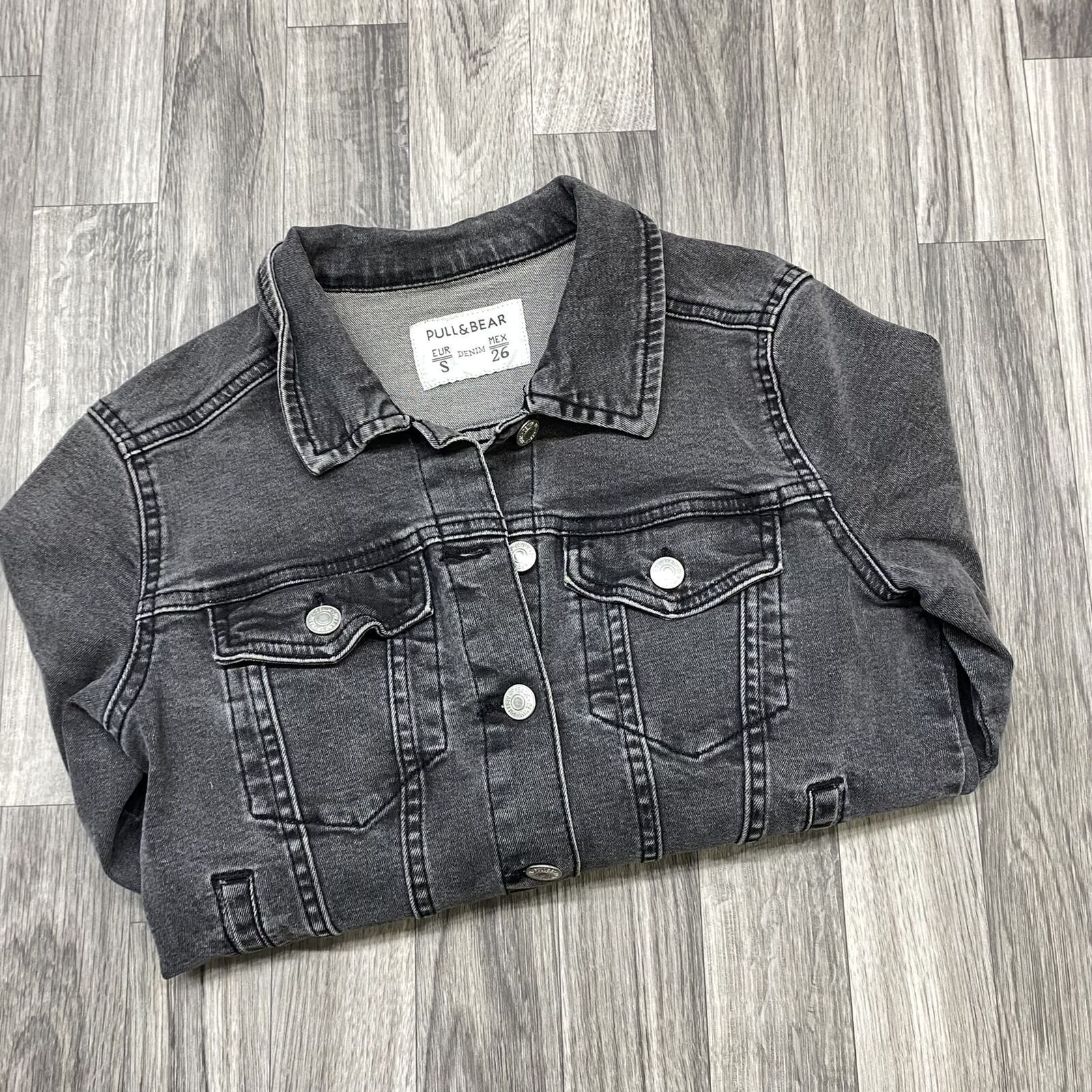 PULL & BEAR Button Down Collared Black Denim Jean… - image 4