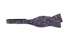 $50 Ryan Seacrest Distinction Mens Purple Paisley Silk Self Tie Bow Tie