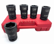 5PC 1" DR. BUDD WHEEL DEEP IMPACT SOCKET SET SAE/MM Heavy Duty
