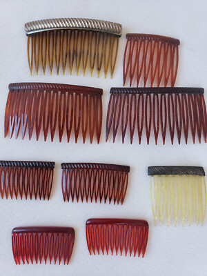 Vintage Lot of 9 Hair Side Comb Hard Plastic Vintage Lot of 9 Hair Side Comb Hard Plastic Unbranded  main image 2