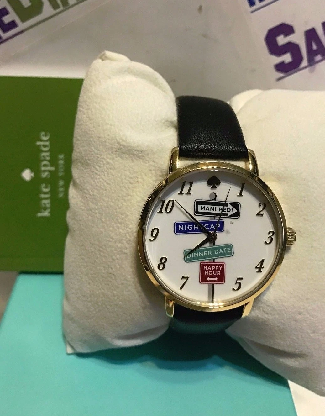 Orologio KATE SPADE New York Metro Cinturino in Pelle Nera 34 mm KSW1128 NUOVO!