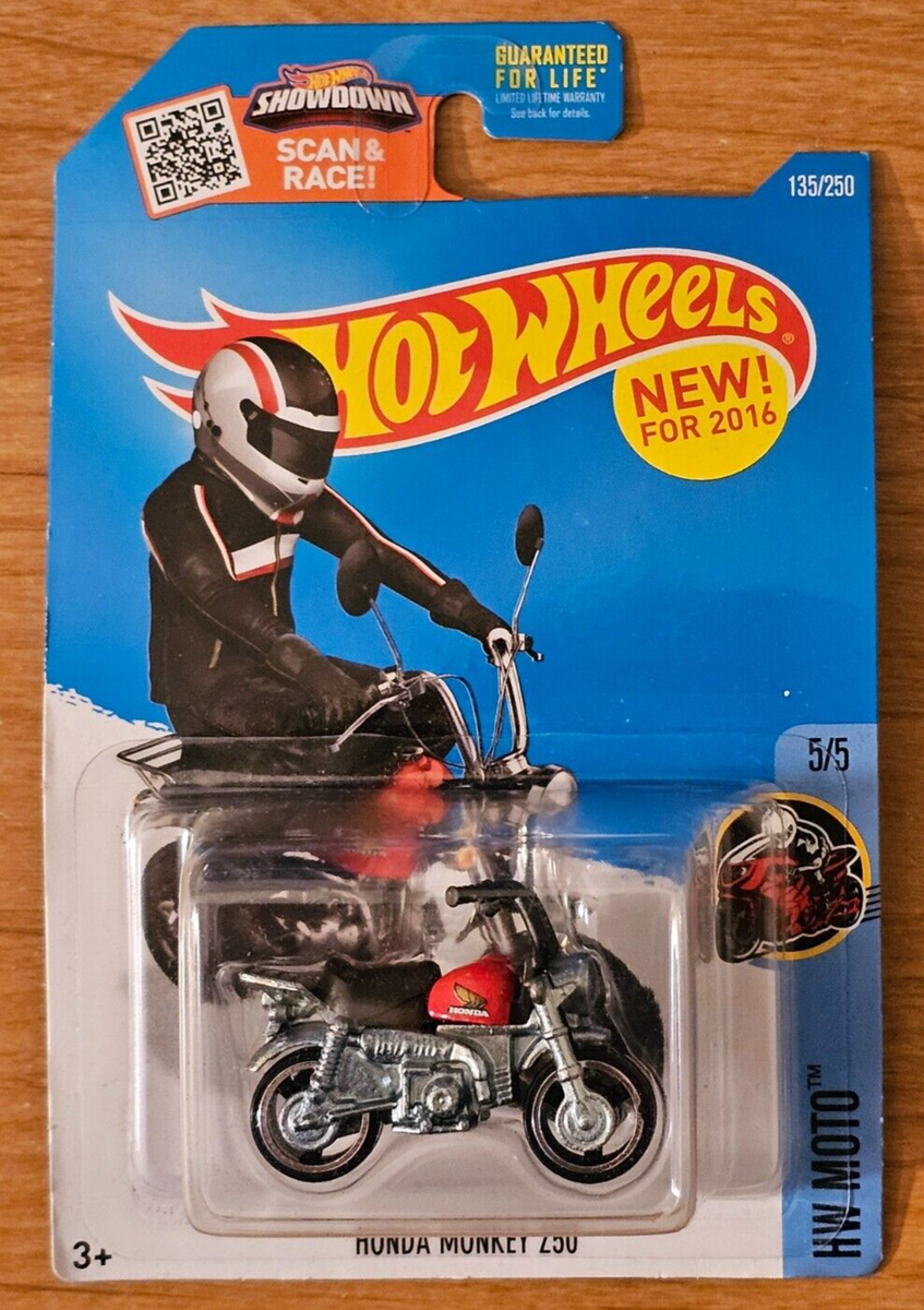 DHP16-D9B0L HOTWHEELS HONDA MONKEY Z50 HW MOTO BLACK & RED 135/365